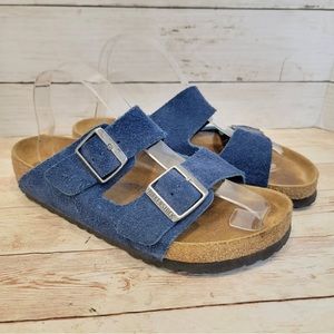Size 8 Blue Suede Birkenstock Arizona 39